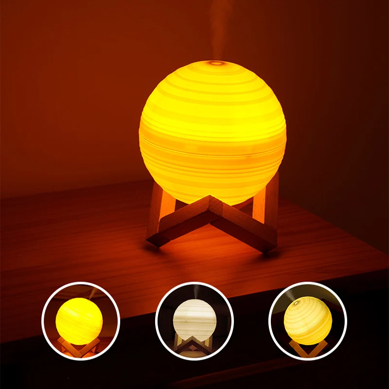 

2021 NEW Ultrasonic Saturn Humidifier For Home Bedroom Office Night Light Cool Mist Purifier Essential Oil Aroma Diffuser Gift