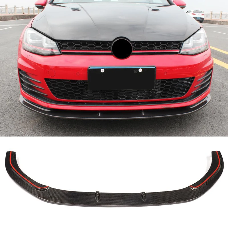 Car Front Bumper Lip Spoiler For Volkswagen VW Golf 7 VII MK7 GTI 2014-2016 Diffuser Carbon Fiber / Black FRP | Автомобили и