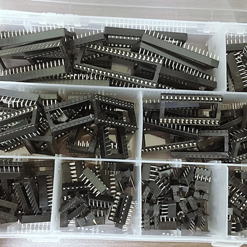 150 шт. 2 54 мм Шаг DIP IC гнездо адаптера Комплект классификации 6 8 14 16 18 24 28 40 Pin