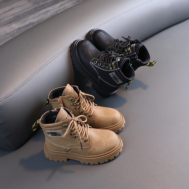 

Winter Boys Casual Middle Cut Martin Boots Soft Bottom Knight Boots Short Boots Children's Shoes