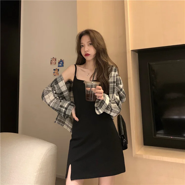 2021 жареная уличная клетчатая рубашка в Корейском стиле женское короткое модное