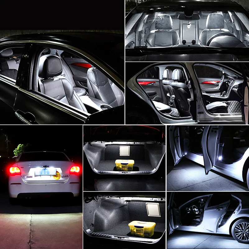 

10Pcs 12-24V High Power Festoon 31mm 36mm 39mm 41mm Car Led Dome Bulb Trunk Boot Lighting No Error Side Marker Lights