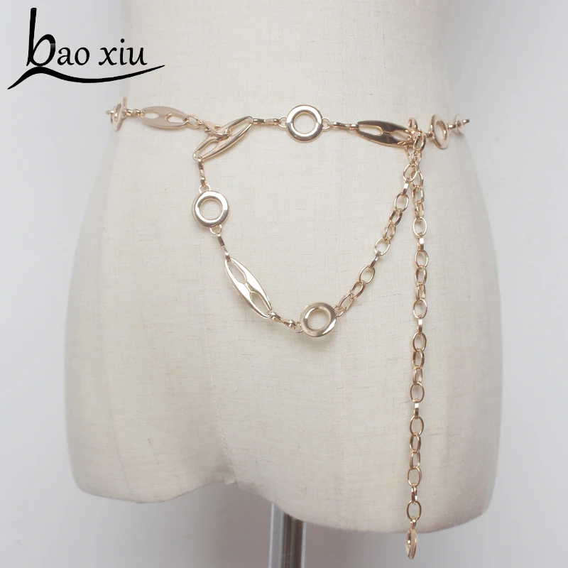 2019 New Fashion Hot Women Gold Chain Waist Belt metal silver chain long Tassel Fringe dress belt female accessory