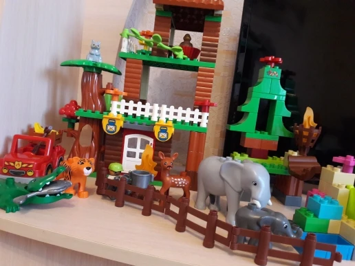 3 комплекта Конструкторы duplo наборы джунглей животных блоки Большой размер DIY enleten кирпичи совместимые Фигурки Игрушки для маленьких детей