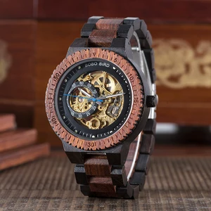 reloj hombre BOBO BIRD Wood Watches Men Automatic Mechanical Watch Top Luxury Fashion Wristwatch Gre