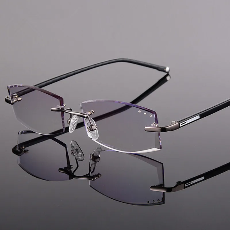 Очки мужские с бриллиантами без оправы для близорукости|glasses rimless|eyeglass myopiaeyewear