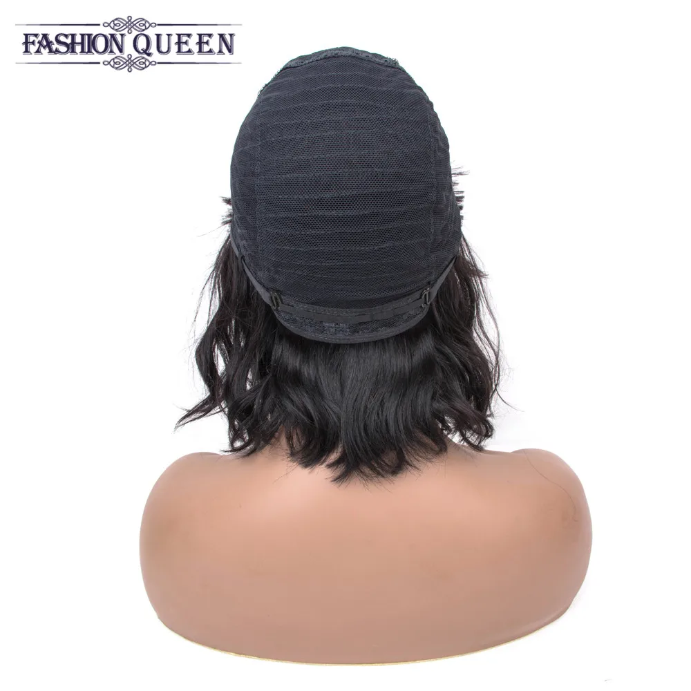 Парики из человеческих волос парик с челкой перуанские свободные волнистые