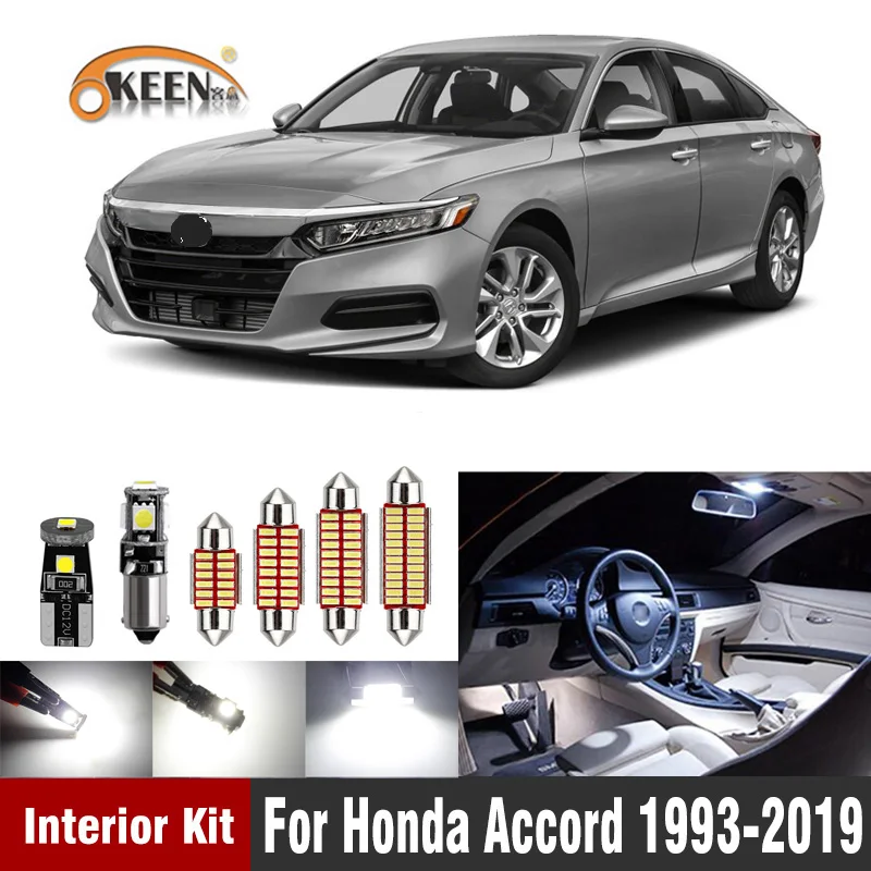 Белый Canbus Автомобильные светодиодные лампы интерьерный светильник Набор для Honda