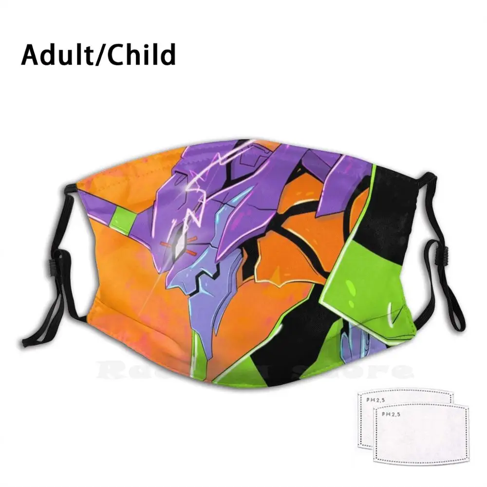 

Eva Neon Funny Print Reusable Pm2.1135 Filter Face Mask Neon Anime Manga Neon Color Eva 1 Unit Japan Eva Neon Evangelion