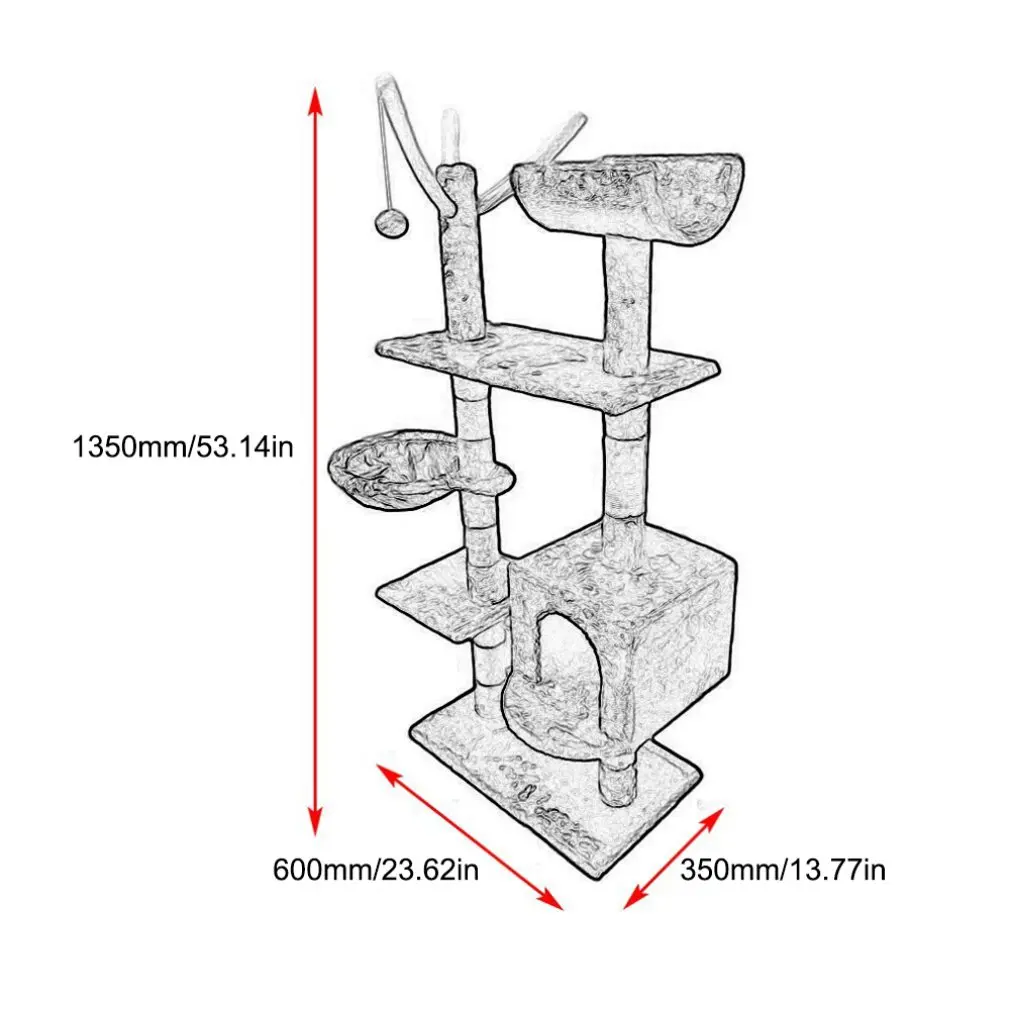

2019 New 150CM Cat's Tree Tower Condo Scratcher Home Furniture Pets House Hammock Furniture Pets House Hammock With Ball