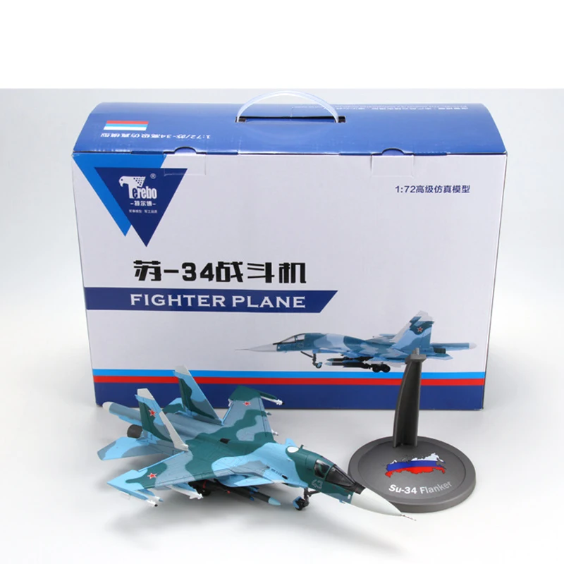 Для коллекции 1: 72 Sukhoi Su-34 модель самолета Platypus бомбер статический su34 литой под давлением самолет воздушного флота модель игрушечный веер подарки