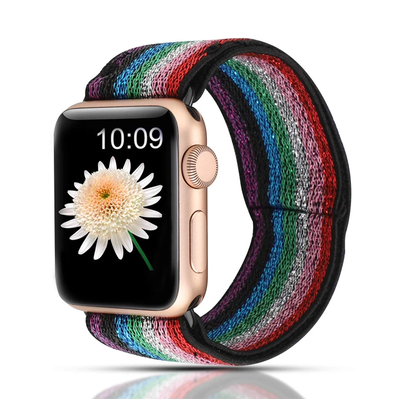 Ремешок Эластичный двухслойный для apple watch band 40 мм 38 44 42 iwatch series 6/5/4/3/2/1|Ремешки