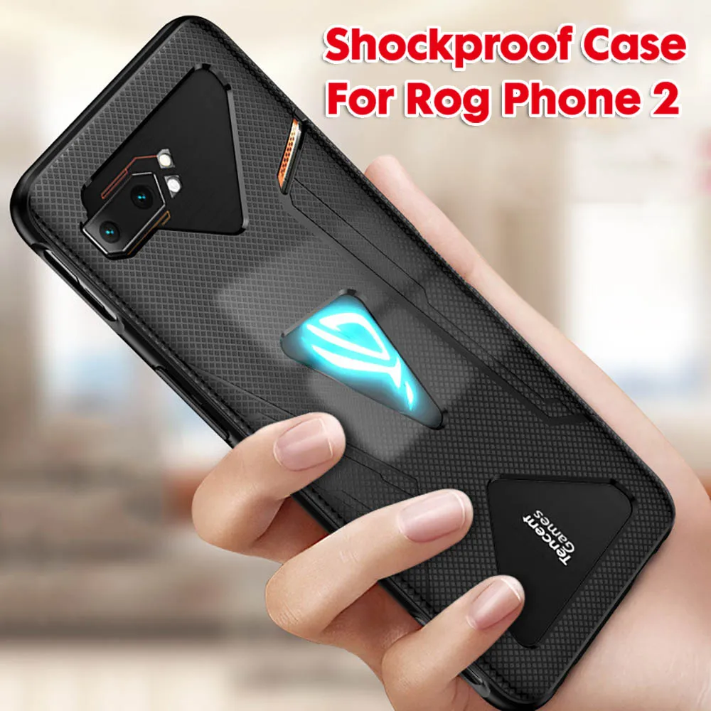 2 в 1 закаленное стекло для Asus ROG Phone II ZS660KL чехол ультра тонкий противоударный чехол для телефона Asus ROG Phone 2 Phone2 чехол