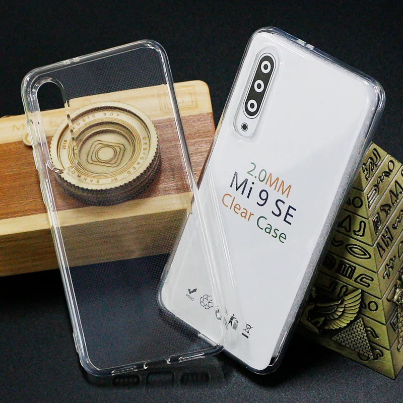 Прозрачный мягкий гель силиконовый чехол 2 мм для XiaoMi 9 SE CC9 CC9E RedMi Note 6 7 8 Pro 8A 7A 6A 5A 5