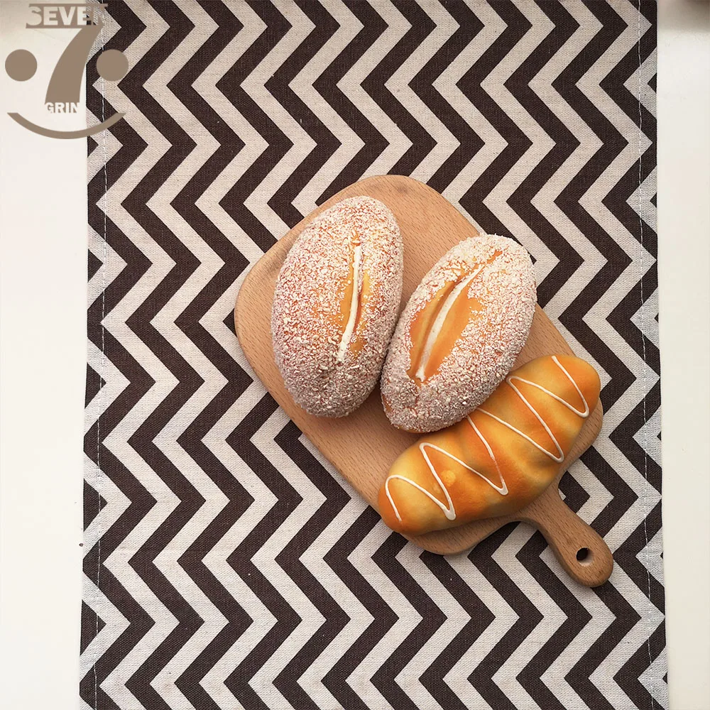 Home Decorative Japanese Style Geometric Coffee Table Runner 33x90cm Cotton Linen |