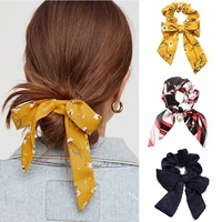 big bow hair ring accessories korean america rope elastic vintage pattern knotted ribbon girl hair bands bohemian headwear