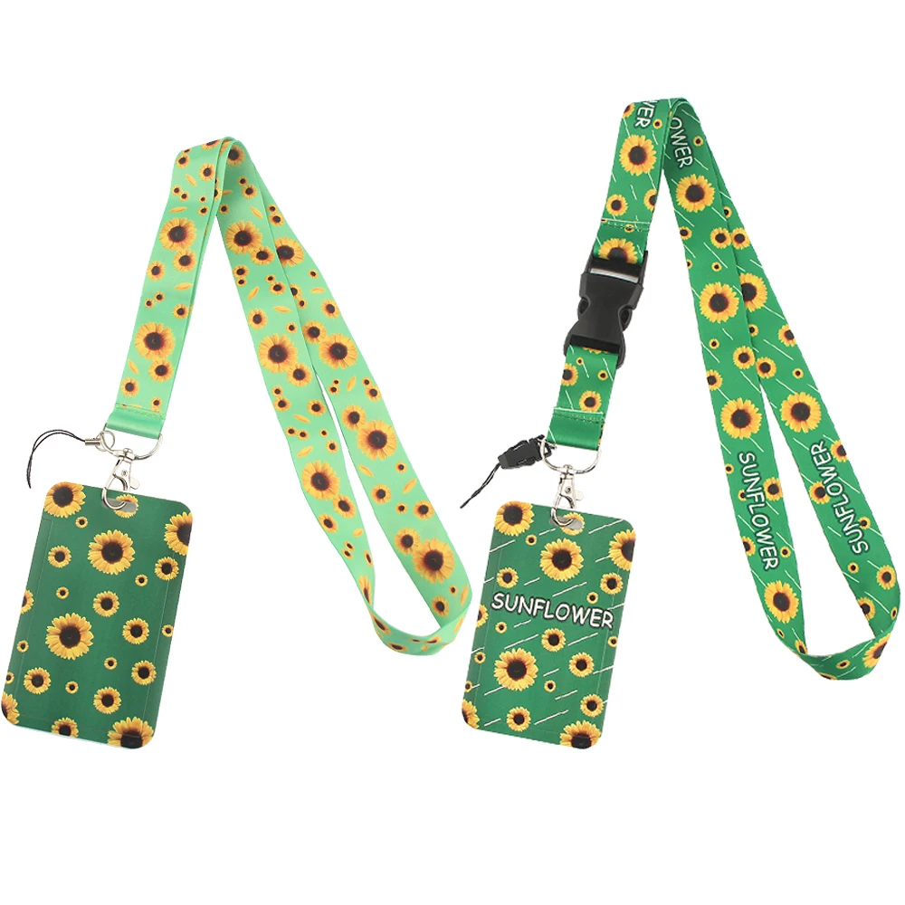 ER642 зеленый подсолнух скрытый шнурок для инвалидов держатель карт визиток