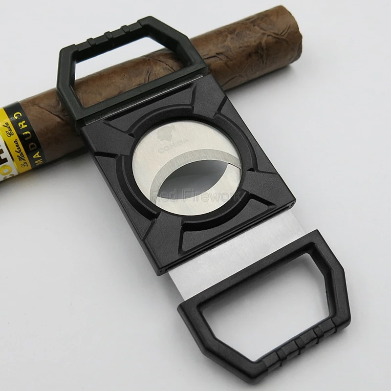 COHIBA большое кольцо датчик сигары резак из нержавеющей стали сигары Гладкие двойные металлические острые лезвия табака резка карманный портативный