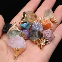 reiki heal natural stone necklace pendants rose purple crystal fluorite obsidian amethysts for jewelry making necklace earrings