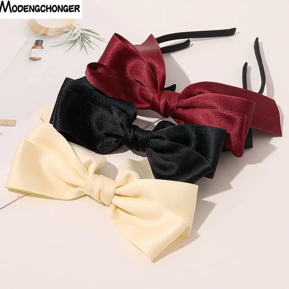 

Fashion Big Bow Bezel Headwear Women Headband For Girls Vintage Barrette Hair Bands Wide Hairband Hoop Headwear Hair Accessories