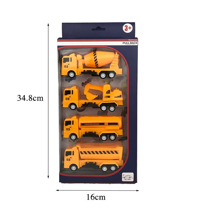 4pcs Diecast Engineering Car Models Fire Fighting Military Truck Toys for Children Kids Vehicle Gift Excavator Tractor Toy |