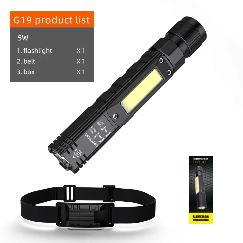 Supfire G19 светодиодная вспышка светильник Linterna фонарик + головная лампа Handfree 90