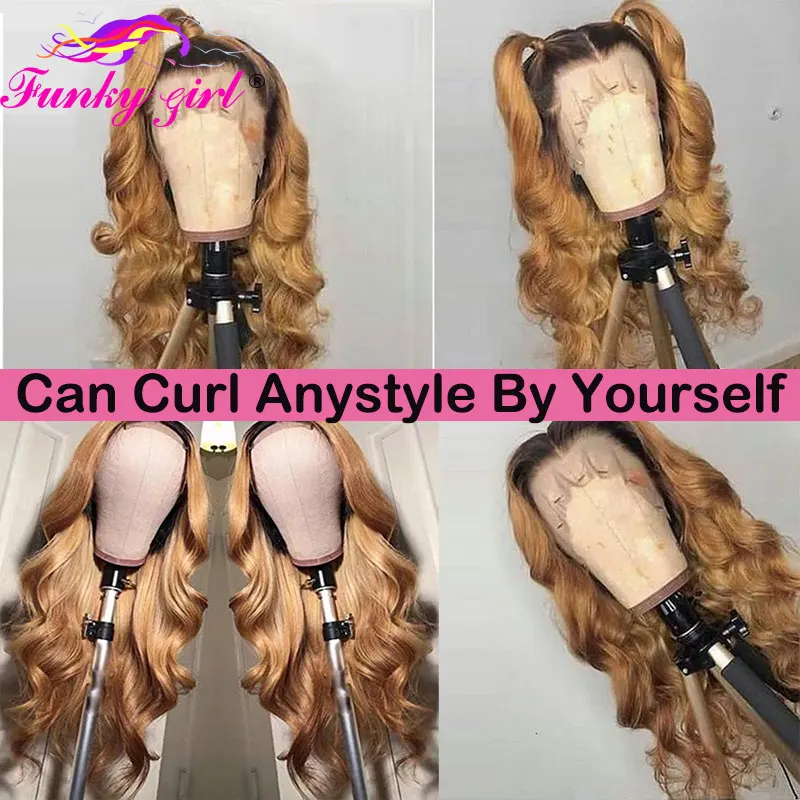 Фанки девушка кружева Закрытие человеческих волос парики предварительно