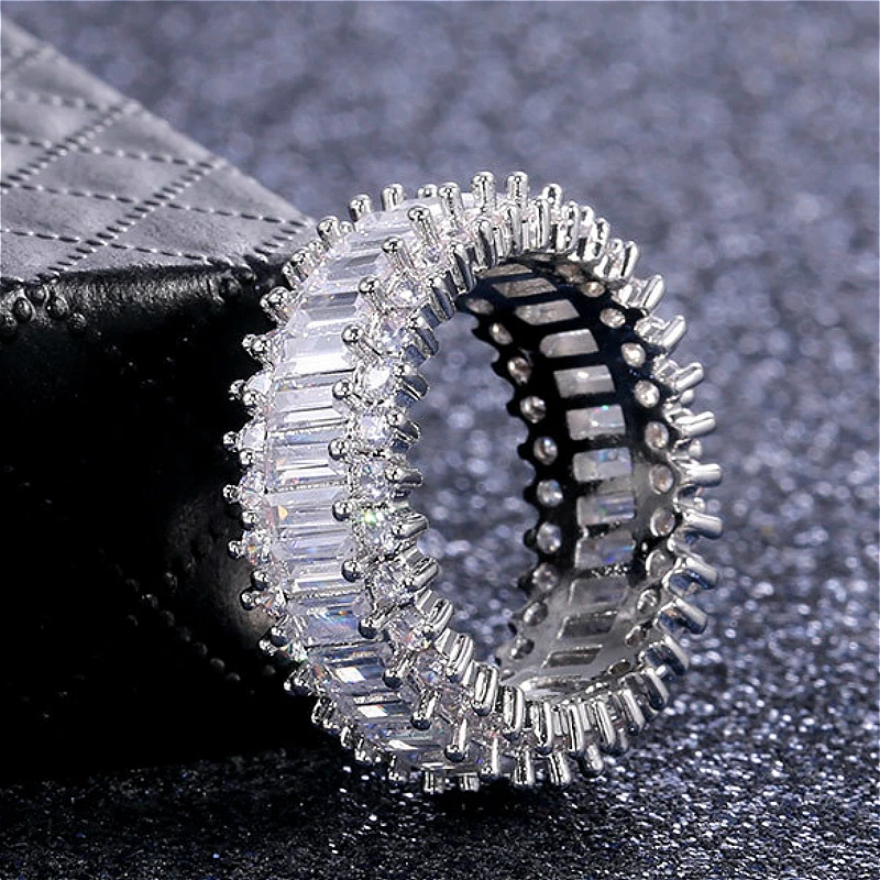 Роскошные Модные прямоугольные искусственные кольца Visisap массивные обручальные