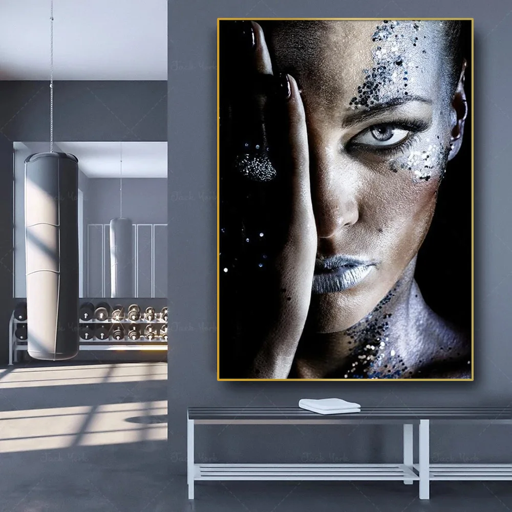 

African makeup woman woman canvas picture wall art posters and prints black art cover wall pictures home decor