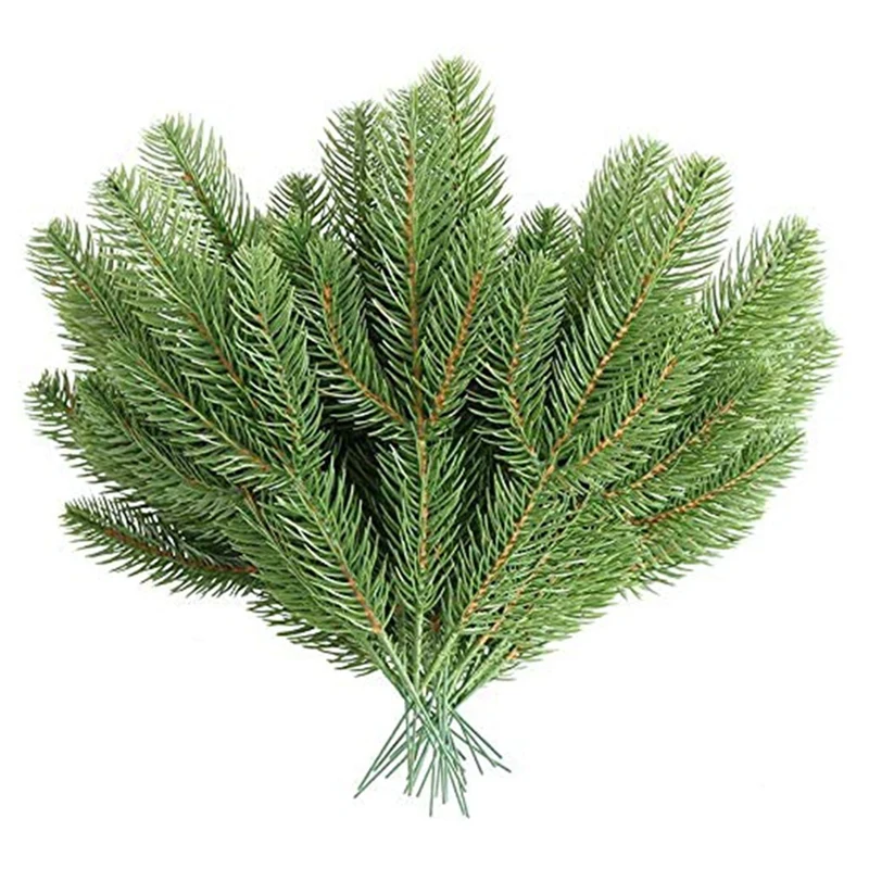 

30Pcs Artificial Pine Branches Green Plants Pine Needles DIY Accessories for Garland Wreath Christmas and Home Garden