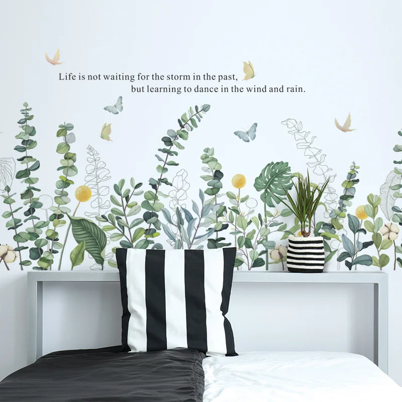 

Plant Baseboard Wall Stickers DIY Self-adhesive PVC Wallpaper Living Room Corner Children's Bedroom Nursery Base Decor Decals