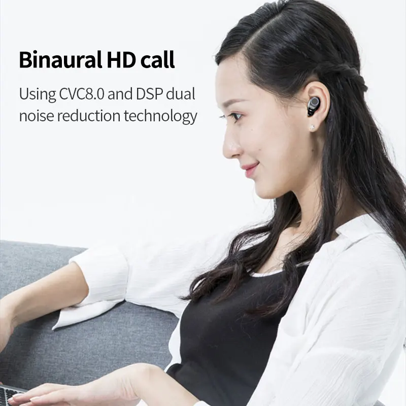 

2021 TWS Wireless headphones Bluetooth 5.0 Earphone Noise Cancelling Headset Stereo Sound Music In-ear Earbuds For smart phone