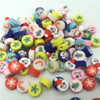 christmas pattern beads polymer clay spacer loose beads for jewelry making diy handmade bracelet accessories 10mm 30pcs