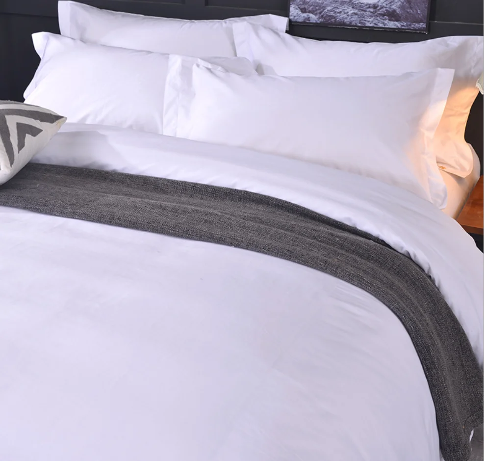 100% хлопок отель: пододеяльник простынь наволочки для подушек 4 предмета белого