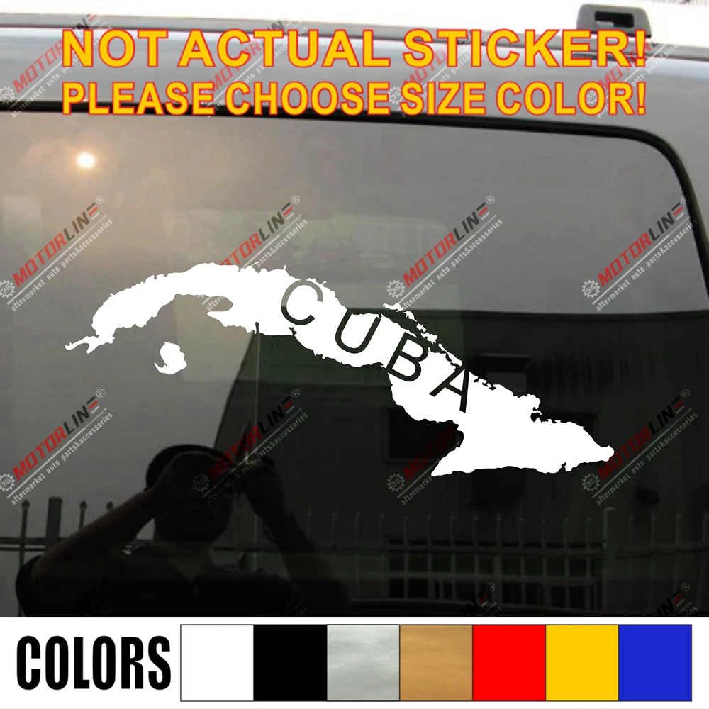 

Map of Cuba Decal Sticker Car Vinyl pick size color die cut no background