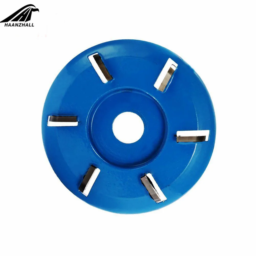 6 tooth round biue Мощность резьба по дереву дисковая угловая шлифовальная машина Деревообрабатывающий турбо Круглый/самолет для 16 мм апертура угловая шлифовальная машина вложение фреза - Цвет: 6 tooth round biue