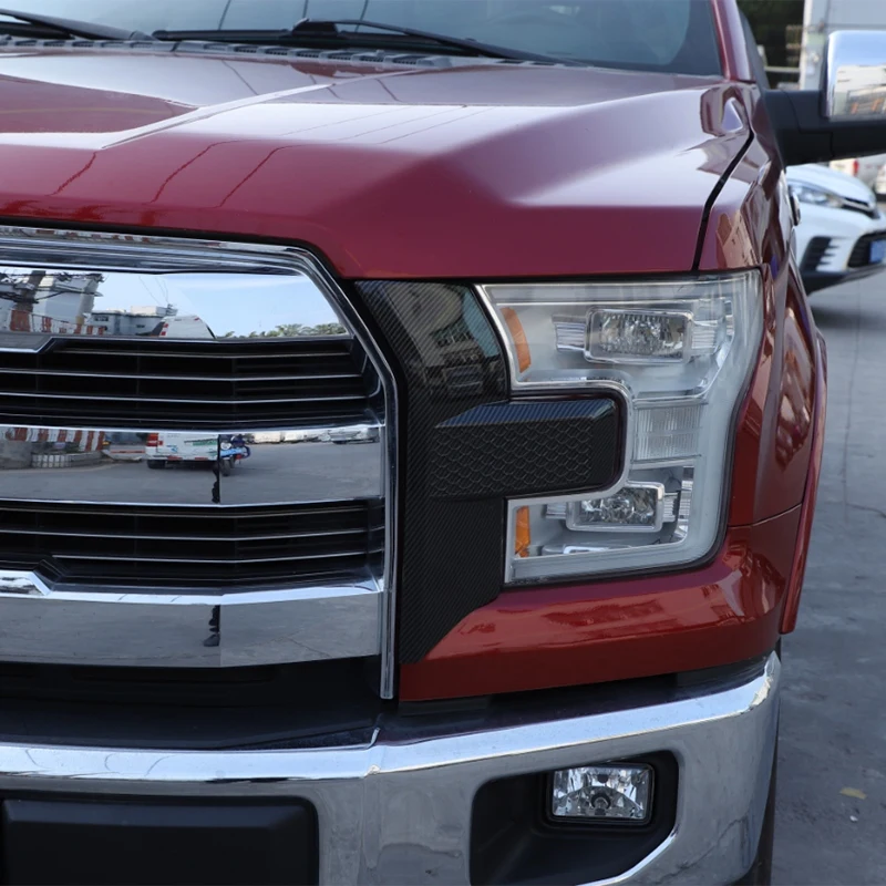 

Front Bumper Headlight & Grille Cover Trim ABS Carbon Fiber for Ford F-150 2015 2016 2017 2018 2019 2020 Accessories