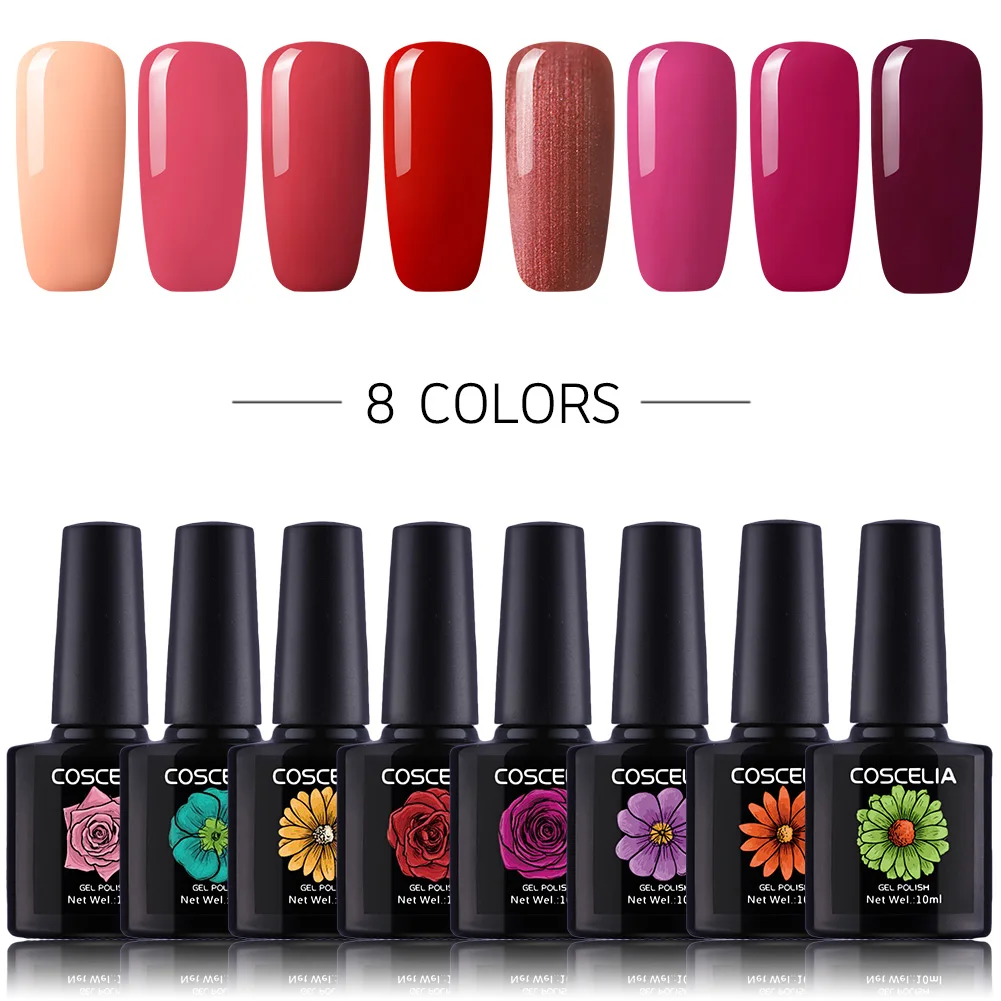 8pc gel polish 02 36 Вт УФ светодиодный светильник Сушилка 8 цветов Комплект гель-лаков для ногтей впитывающийся маникюрный набор для ногтей лак для художественных Инструментов Наборы для ногтей - Цвет: 8pc gel polish 02