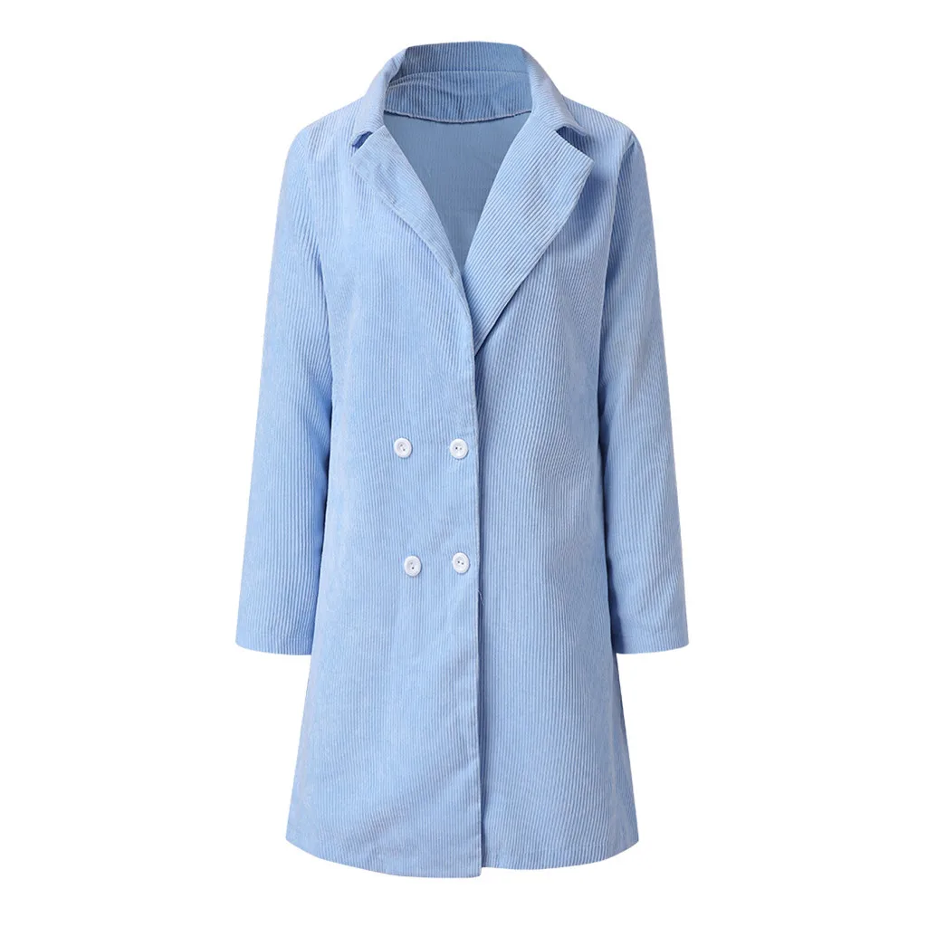 Женское шерстяное пальто средней длины на пуговицах однотонное модное с