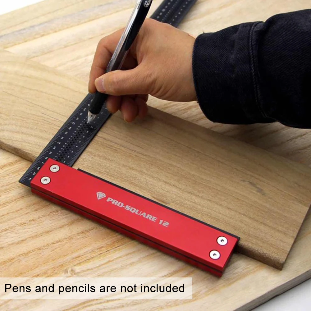 

12inch Aluminum Alloy 90 Degree Precision Square Marking Scribing Tool Hole Positioning Scriber Measuring Metric British System