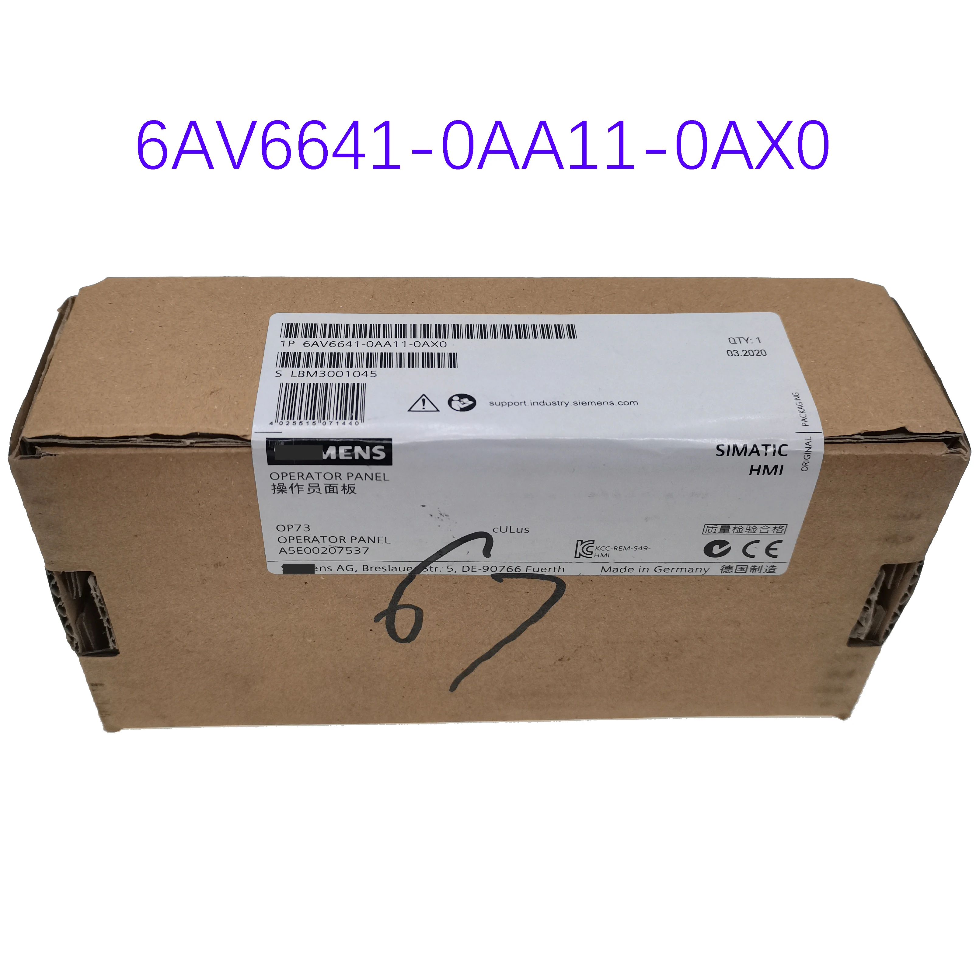 

New Original HMI 6AV6641-0AA11-0AX0 6AV6 641-0AA11-0AX0 OP73 3 Inch Monochrome LC Display 6AV66410AA110AX0 Spot