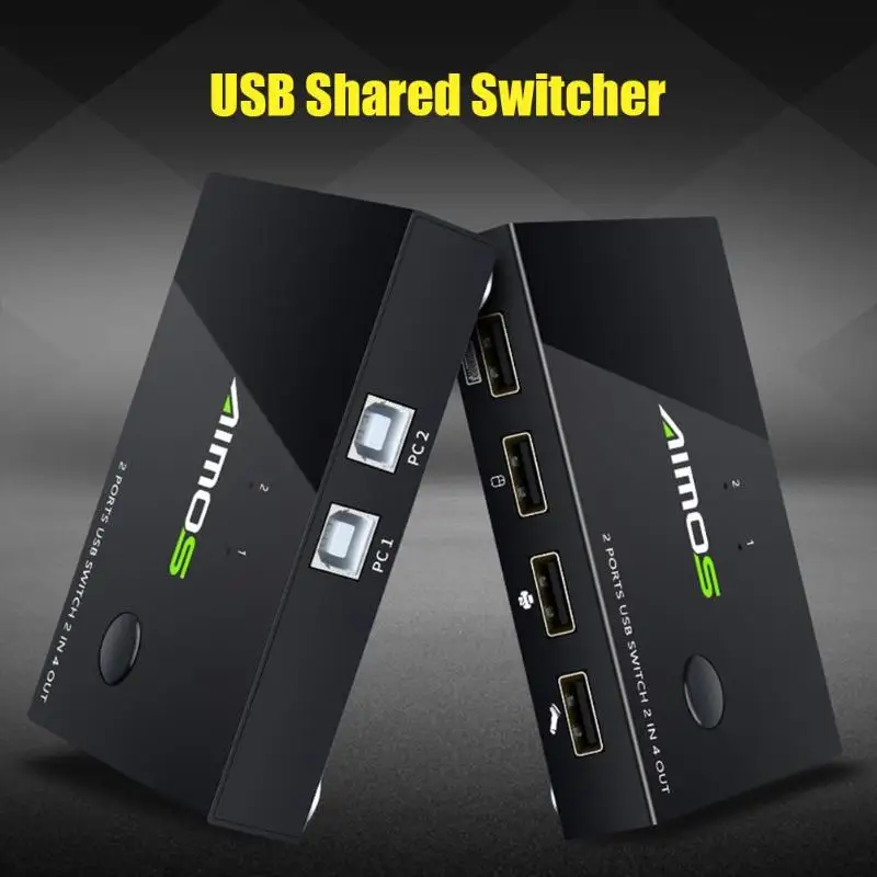 USB KVM-переключатель переключатель 2 в 4 выхода адаптер для клавиатуры мыши