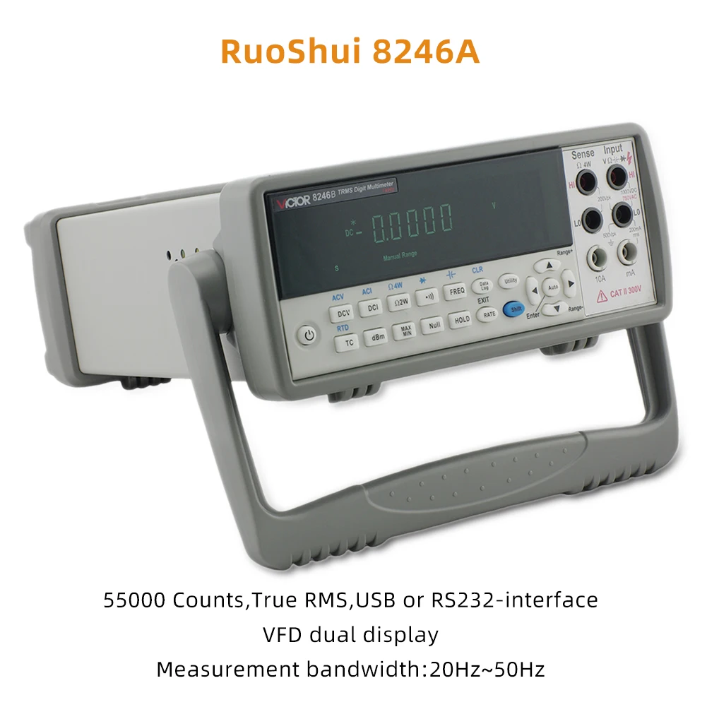 RuoShui VC8246B 8246A настольный цифровой мультиметр автоматический диапазон True RMS 55000 RS232