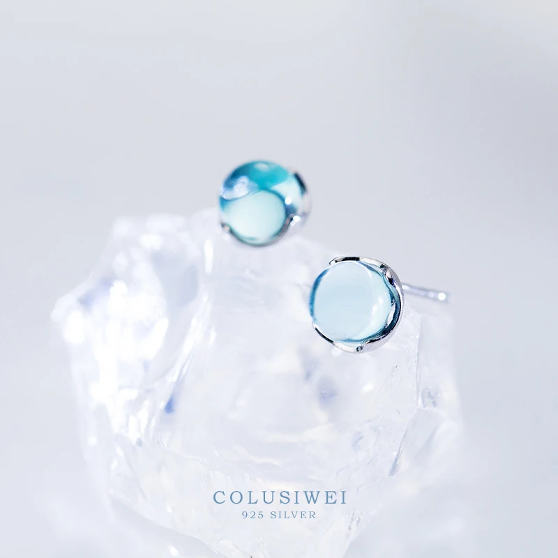 Colusiwei ослепительные серьги-гвоздики Авроры для женщин из стерлингового серебра