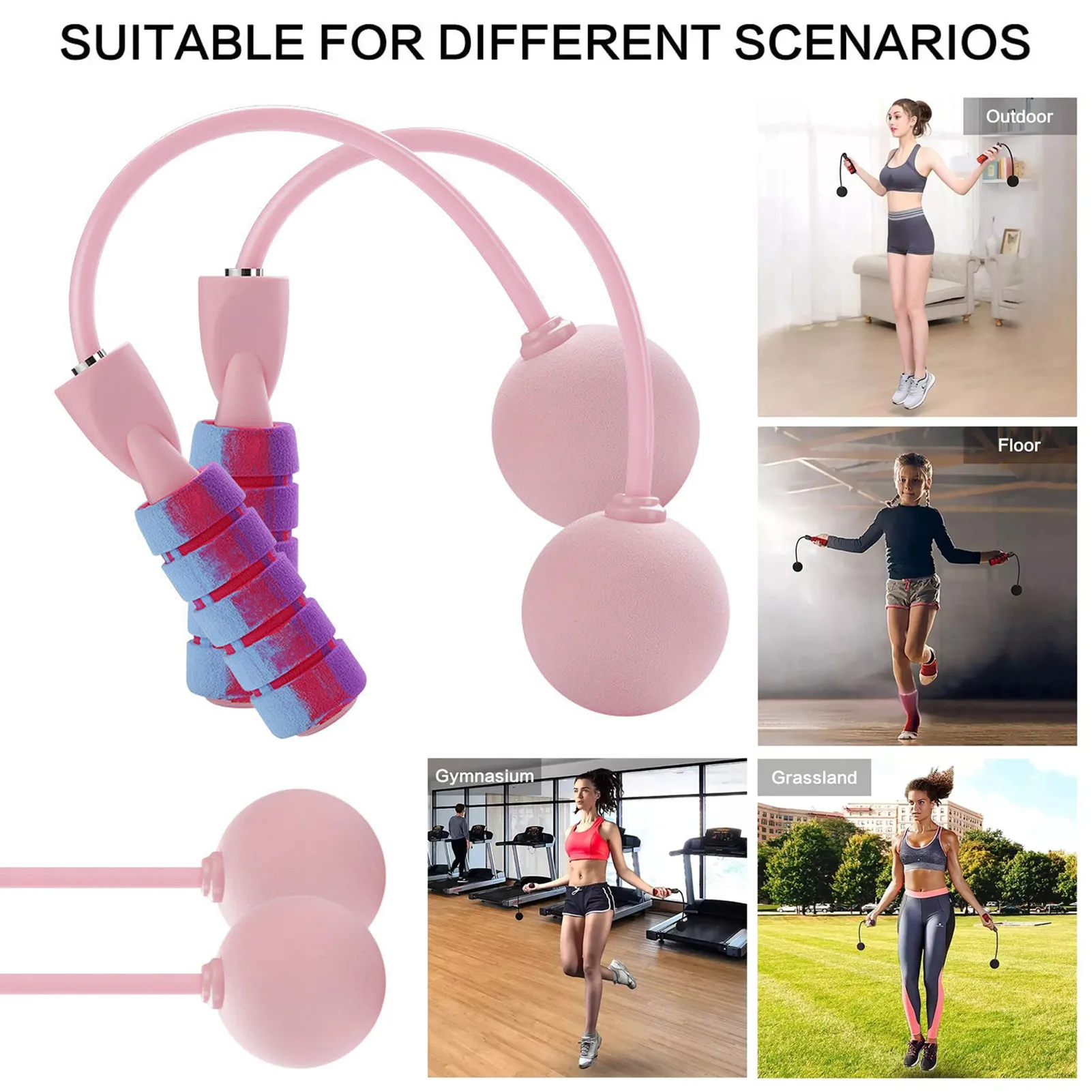 

3M Jump Rope Ropeless Skipping Rope Fitness Adjustable Weighted Ball Cordless Jump Rope For Men Women Training Accessories