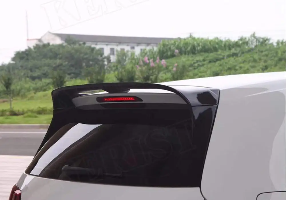 Черный глянцевый задний спойлер с крыльями ABS для Volkswagen Golf 7 MK7 Gti R Club Sport Style 2014