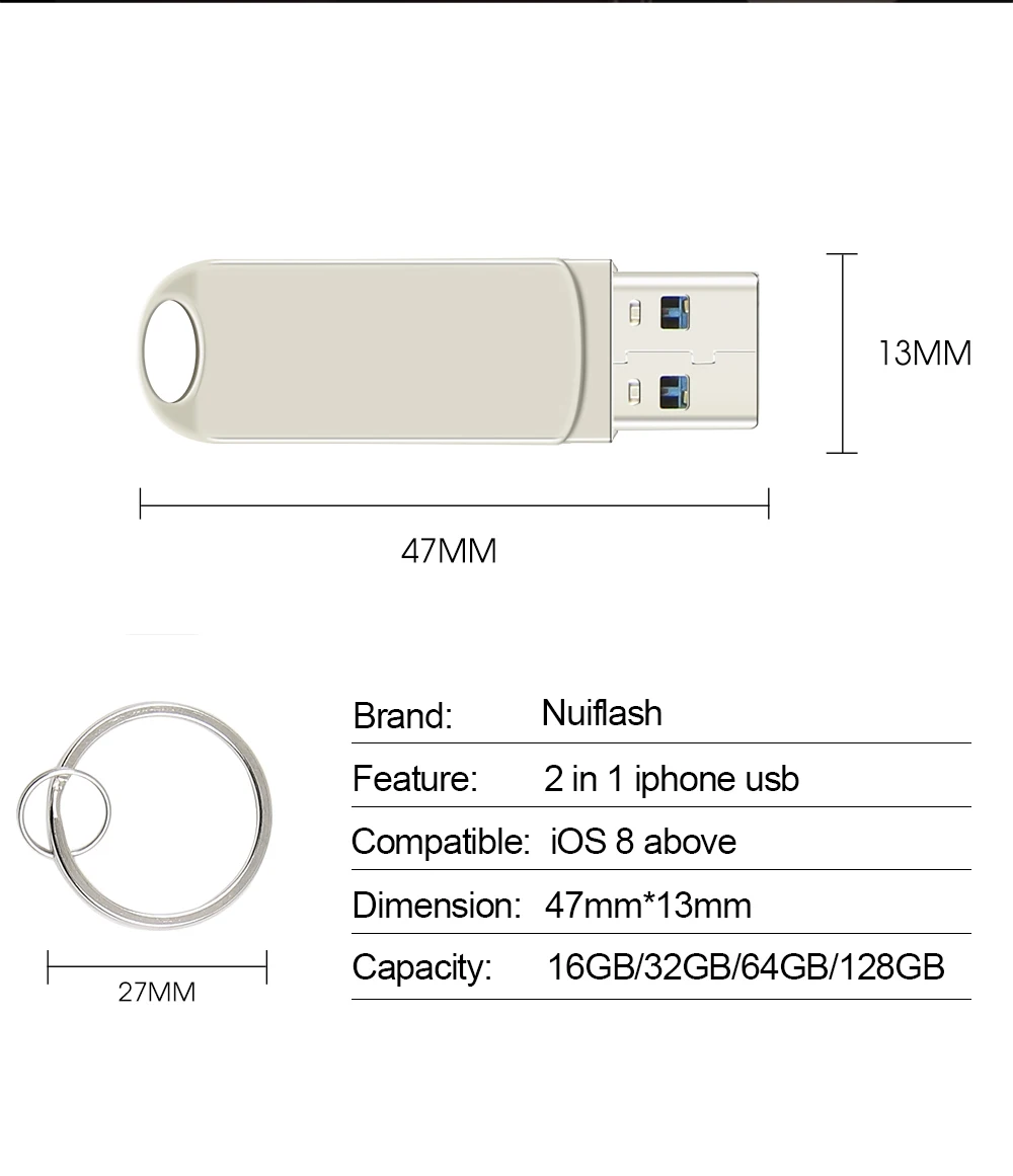 Usb 3.0 Flash Drive For iphone 8/7/7plus/6/6s Plus/5/5S/5C/ipad 8gb 16gb 32gb Pen drive 64gb 128GB OTG usb 2.0 memory stick