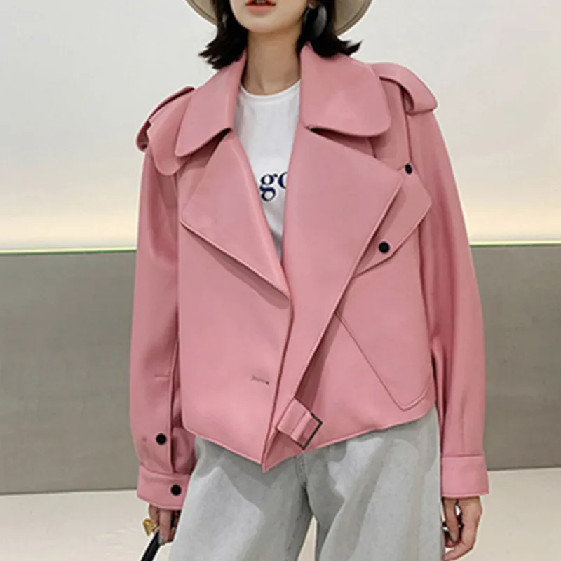 

2021 New Arrival Winter And Autumn Women's Leather Wallet Campera Chaqueta Cuero Mujer Coat Women