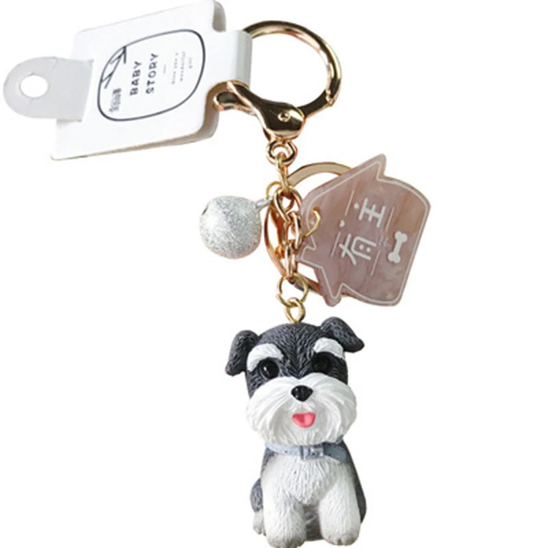New cute cartoon pet dog family doll keychain creative small gift mobile phone schoolbag car pendant keychain images - 6