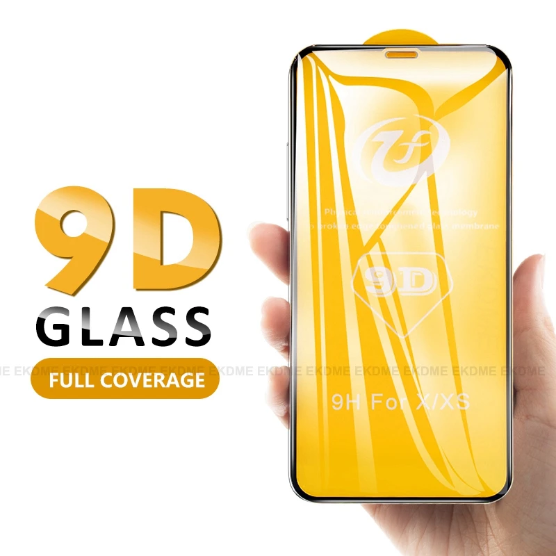 Защитное стекло 9D для iPhone 7 8 6S 6 Plus X 10 XS Max Xr Xs|Защитные стёкла и плёнки телефонов| |
